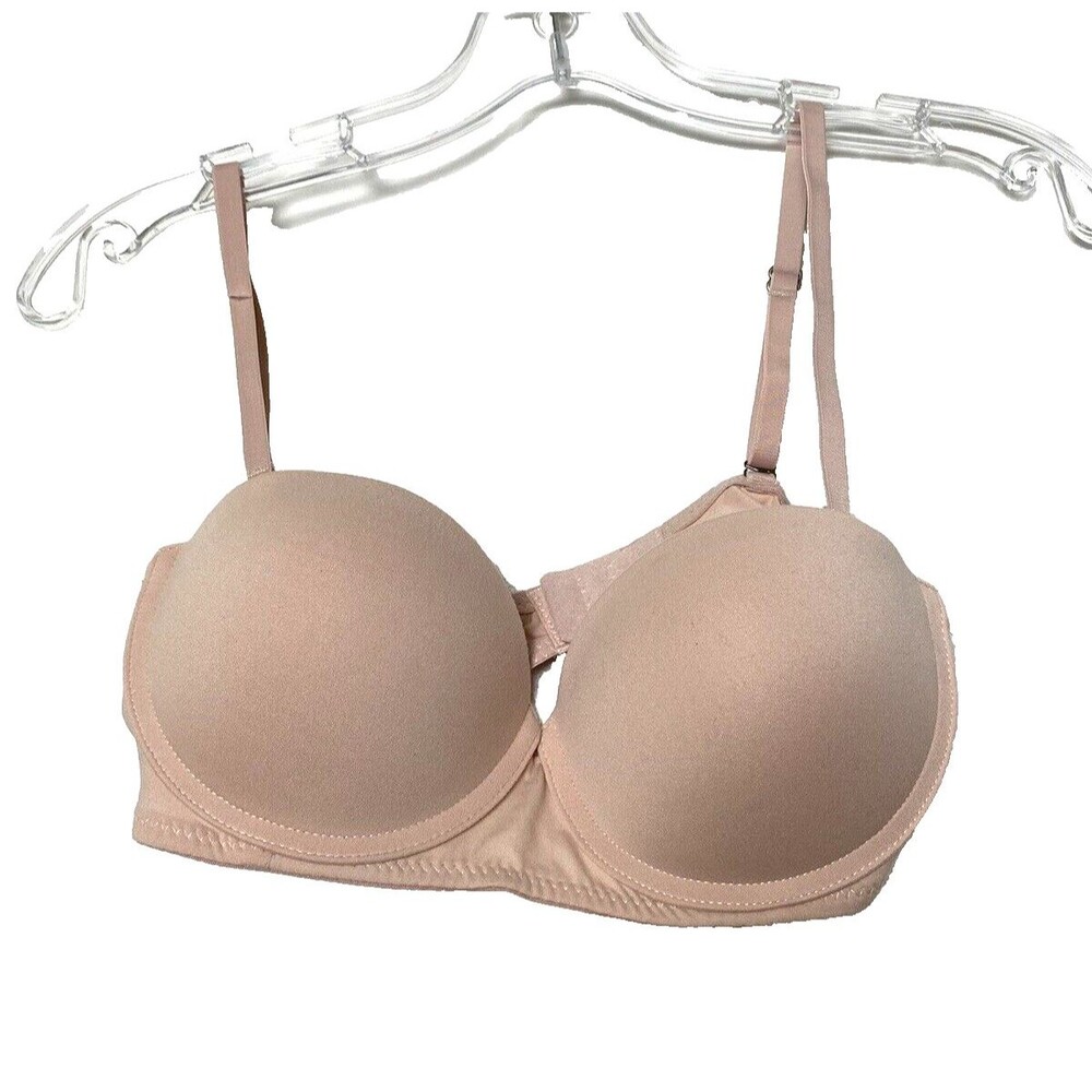 Tranquil & True Strapless Bra  Women's Beige Size 34C Adjustable Straps Push Up - Picture 2 of 8